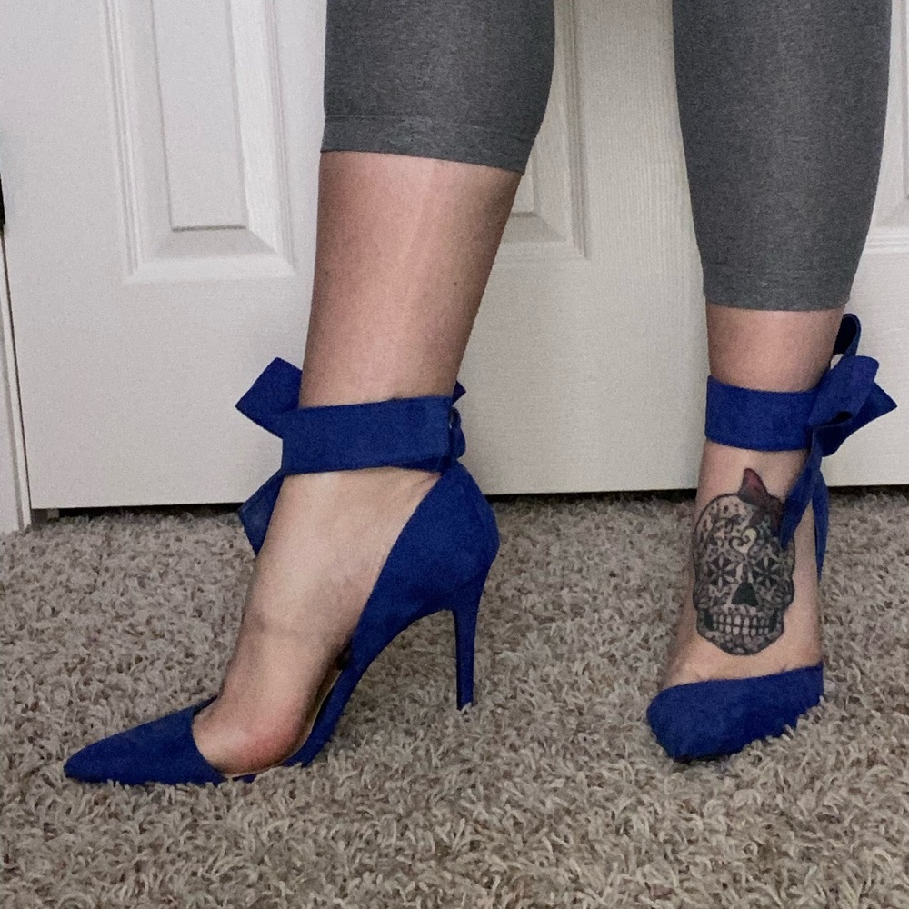 Blue high heels